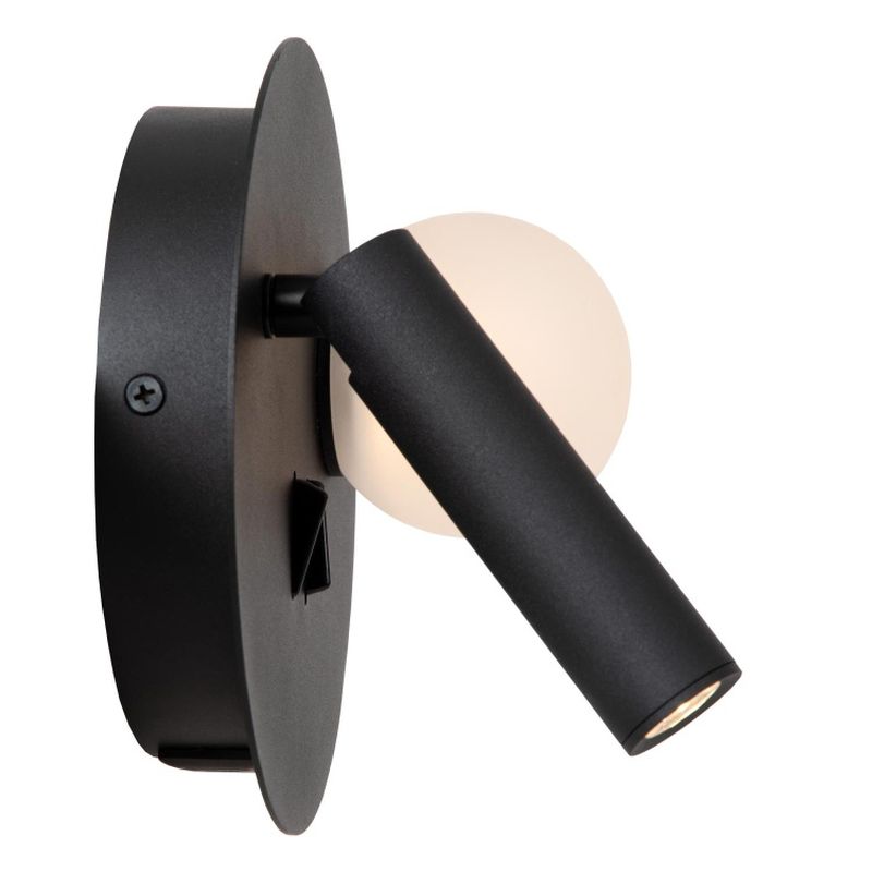 Lucide MATIZ - Nástenné bodové svietidlo - LED - 1x3,7W 3000K - S nabíjacím bodom USB - Čierny